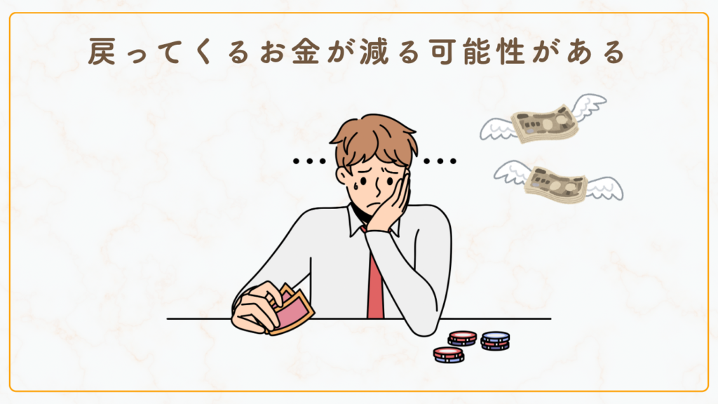 戻ってくるお金が減る可能性がある