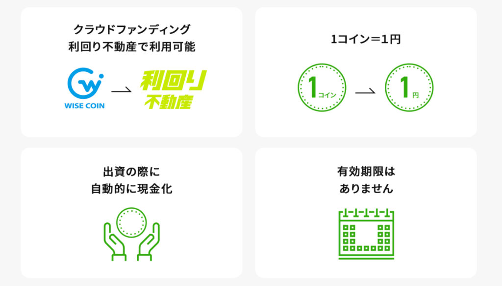 利回り不動産で使える「ワイズコイン」